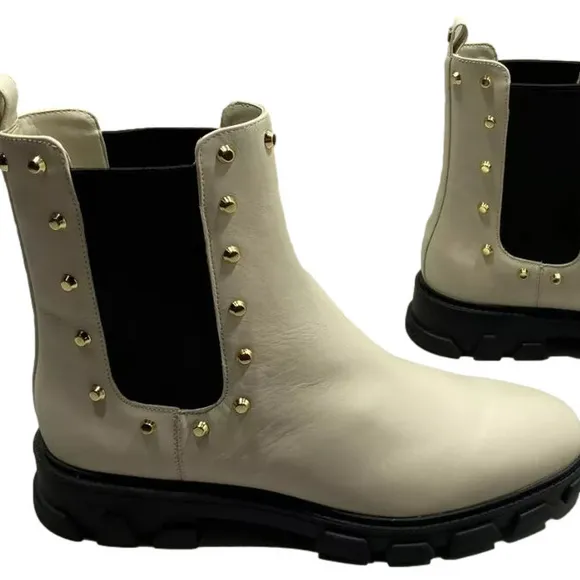 NEW MICHAEL KORS Women's Ridley Boots Size 10M Chelsea Pull-On Round Toe Studded
