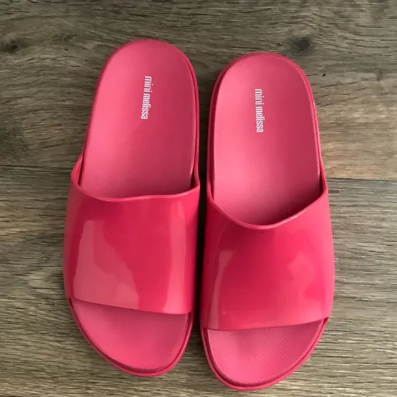 NEW Mini Melissa Kids’ Pink Cloud Slides Sandals Flip Flops, Size Kids’ 3