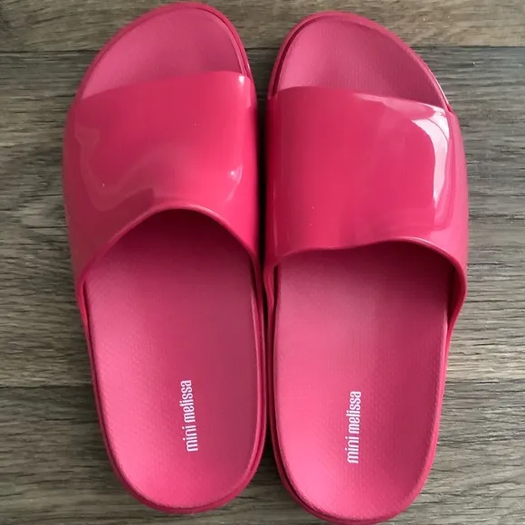 NEW Mini Melissa Kids’ Pink Cloud Slides Sandals Flip Flops, Size Kids’ 3