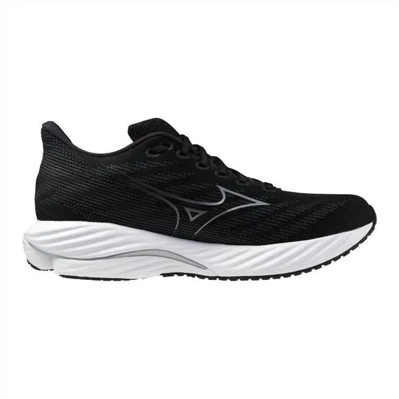 NEW MIZUNO men's wave rider 28 sneakers in black/silver
