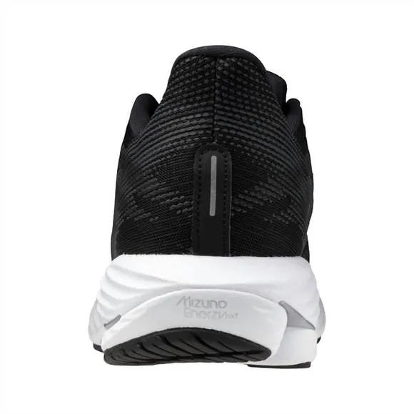 NEW MIZUNO men's wave rider 28 sneakers in black/silver