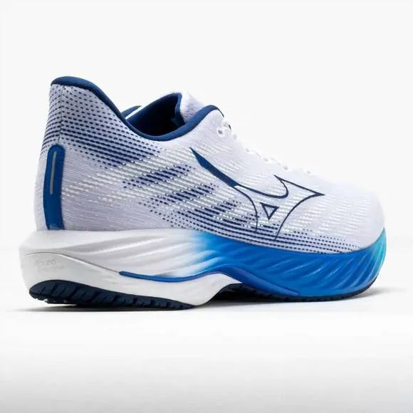NEW MIZUNO men's wave rider 28 sneakers in white/estate blue