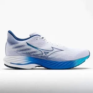 NEW MIZUNO men's wave rider 28 sneakers in white/estate blue