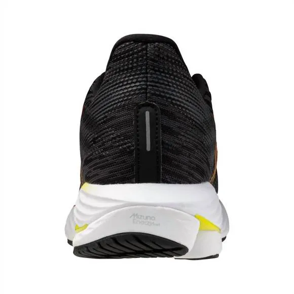 NEW MIZUNO women's wave rider 28 sneakers in black/evening primrose
