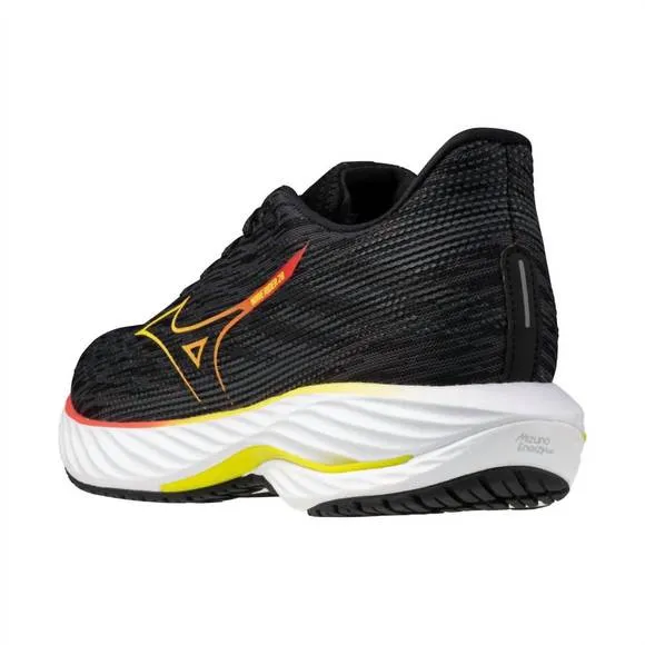 NEW MIZUNO women's wave rider 28 sneakers in black/evening primrose