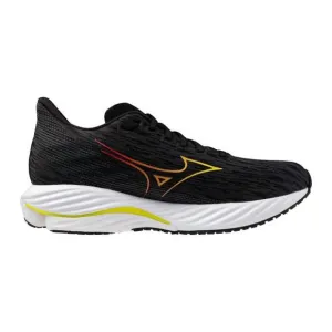 NEW MIZUNO women's wave rider 28 sneakers in black/evening primrose