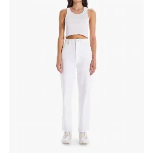NEW MOTHER the high waist tunnel vision ankle jeans in totally innocent
