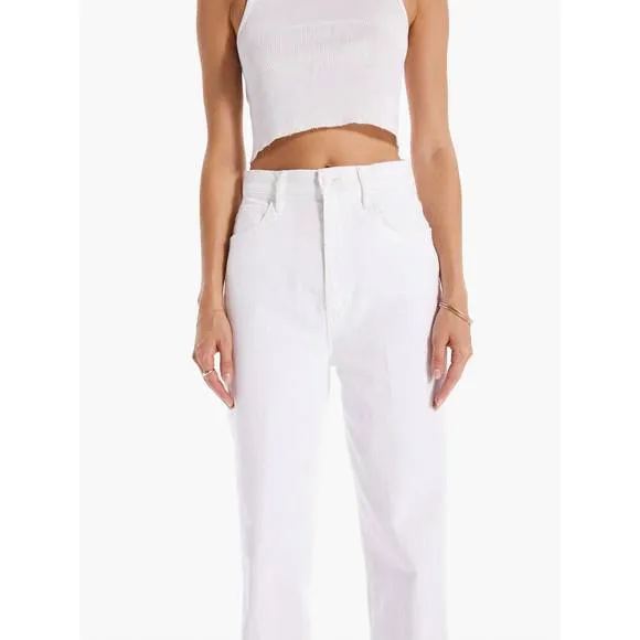 NEW MOTHER the high waist tunnel vision ankle jeans in totally innocent
