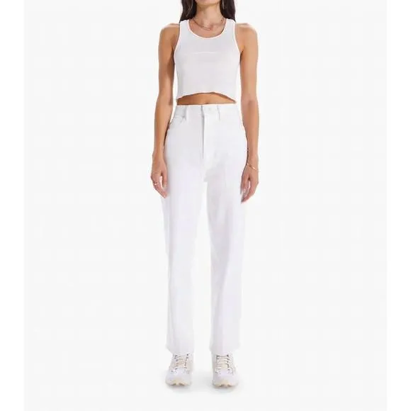 NEW MOTHER the high waist tunnel vision ankle jeans in totally innocent
