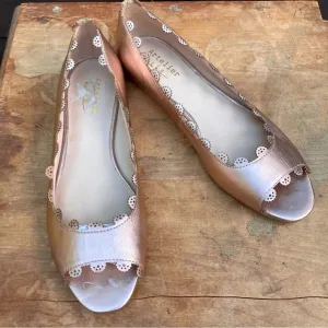 NEW Nicole Millier Artellier flats rose gold metallic open toe size 8.5