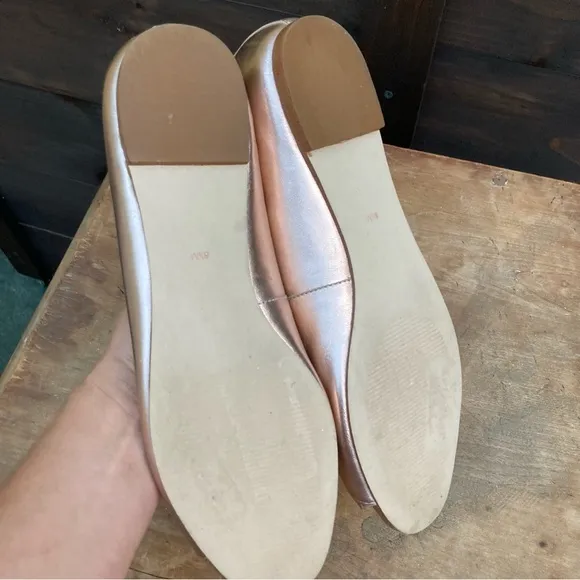 NEW Nicole Millier Artellier flats rose gold metallic open toe size 8.5