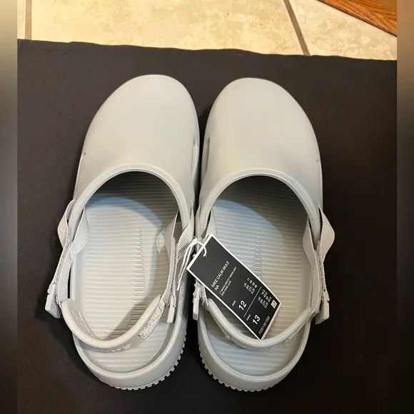 NEW Nike Calm Mule Slides Light Smoke Grey Strap FD5130-002 Men's 12 Women 13