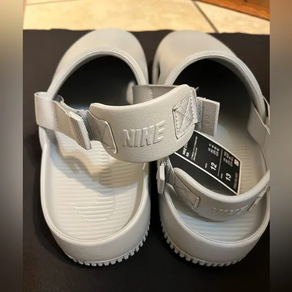 NEW Nike Calm Mule Slides Light Smoke Grey Strap FD5130-002 Men's 12 Women 13