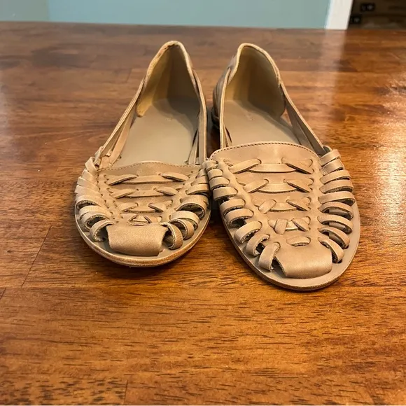 New Nisolo almond tan cream leather huaraches sandals size women’s 9.5