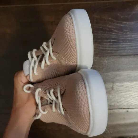 NEW Nisolo Go To Eco Knit Sneakers Womens 8.5 Dusty Rose Casual Comfort