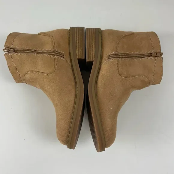 NEW Nordstrom Girls Tan Noemi Booties Boots Side Zip Braid Detail Size 2M