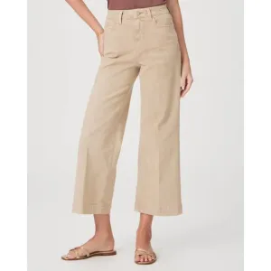 NEW PAIGE anessa ankle wide leg jean in vintage soft sand