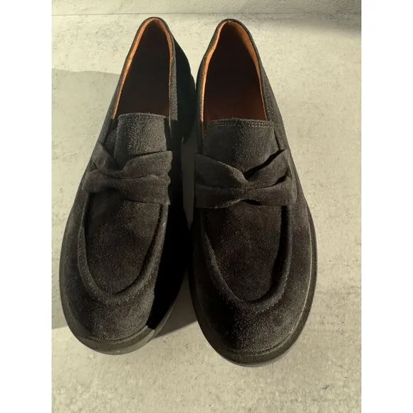 New Paul Green Women's Black Suede Leather SADIE LOAFER US 7