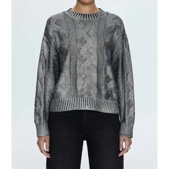 NEW PISTOLA everly cable sweater in gilded midnight