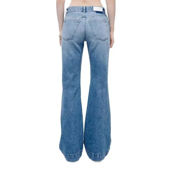 NEW RE/DONE 70s low rise bell bottom jean in lake blue