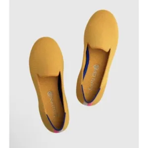 NEW Rothy’s The Almond Flat Yellow Knit Stripe Slip-On Shoes Size 8.5