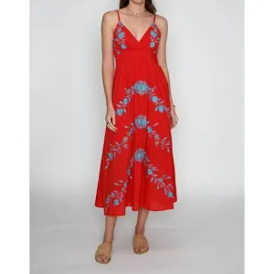 NEW RUBYYAYA atrani midi strapy dress in red
