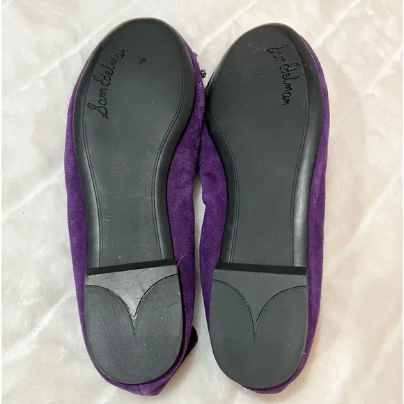 NEW Sam Edelman FERN Purple Suede Crystal Embellished Ballerina Flats