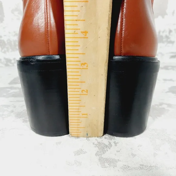 New Sarto By Franco Sarto-Paula Leather Brown Heeled Chelsea Boots  K207