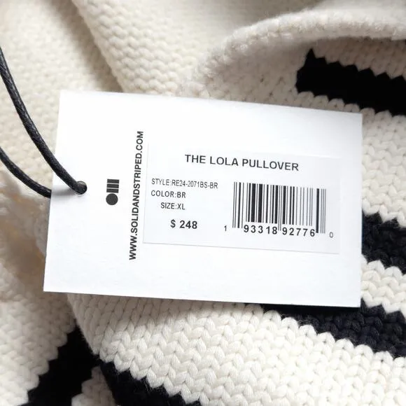NEW Solid &amp; Striped Women’s The Lola Pullover Chunky Knit Sweater Stripe Size XL