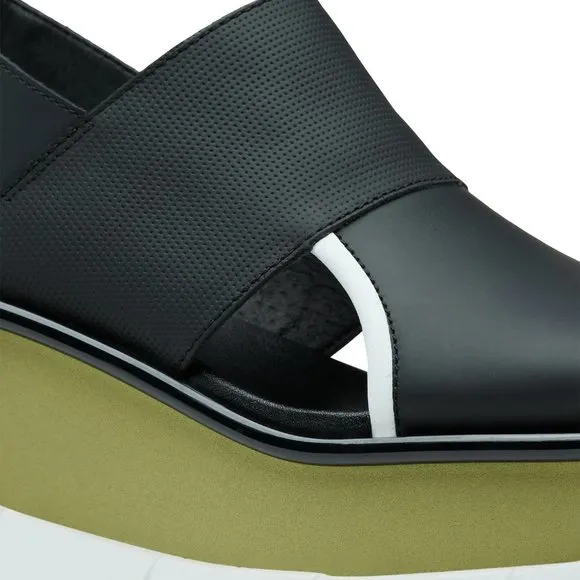 NEW Sorel Size 9 Women's Joanie III Slingback Wedge Sandals - Black/ Olive Shade