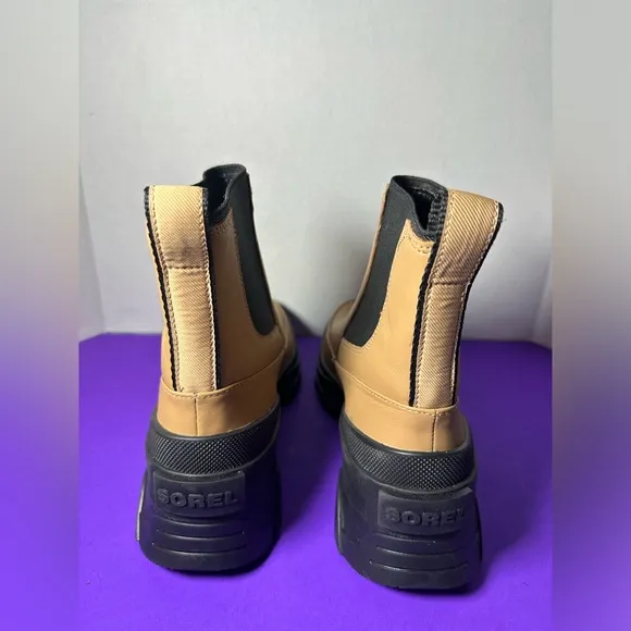 New SOREL Woman's Brex Waterproof Chelsea Boots TAWNY Buff Tan 9.5