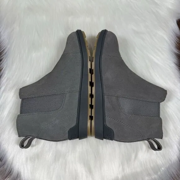 NEW Sorel Women's Size 7 Gray‎ Suede Evie Hidden Wedge Chelsea Bootie Boots