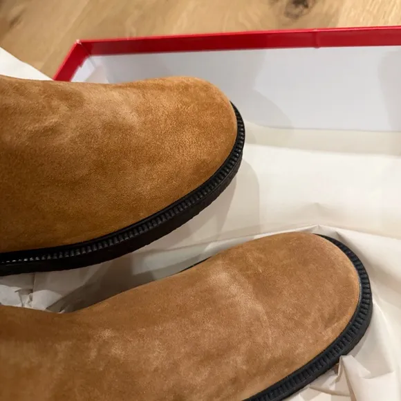 NEW STAUD Palamino Shearling-Trimmed Suede Chelsea Boots SIZE 8