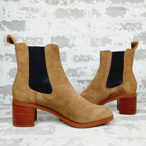NEW Steve Madden Rhiannon Cognac Brown Suede Chelsea Boots F 311