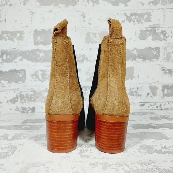 NEW Steve Madden Rhiannon Cognac Brown Suede Chelsea Boots F 311