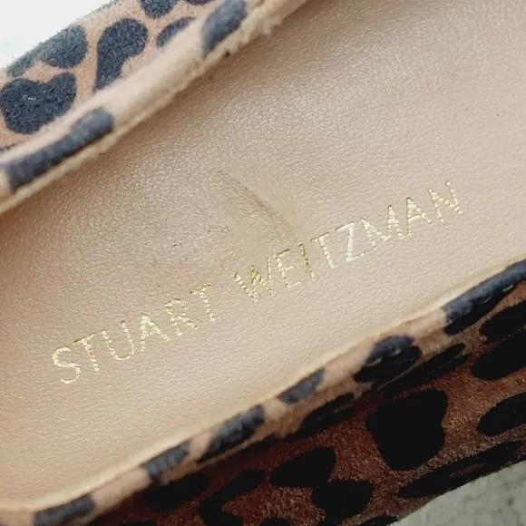 New Stuart Weitzman Brown Mykonos Espadrille Cheetah Suede Slip On  Flats Y150