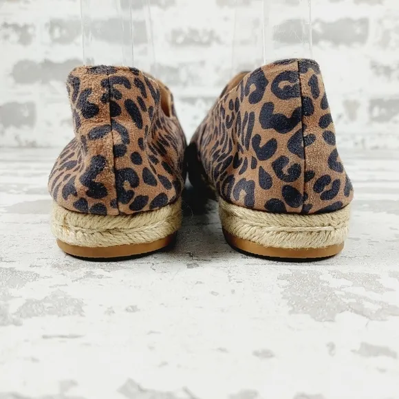 New Stuart Weitzman Brown Mykonos Espadrille Cheetah Suede Slip On  Flats Y150
