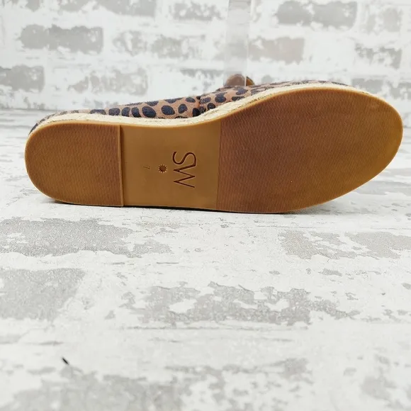New Stuart Weitzman Brown Mykonos Espadrille Cheetah Suede Slip On  Flats Y150