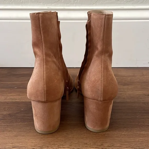 New Stuart Weitzman Brown Ryland Suede Block Ankle Boots