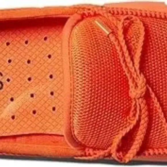New Swims Men 15 Braided Lace Lux Orange Driver Loafers Shoes Breathable Mesh