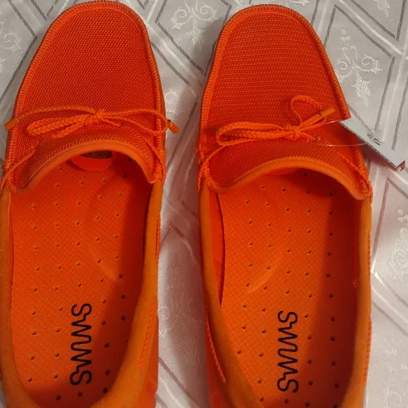 New Swims Men 15 Braided Lace Lux Orange Driver Loafers Shoes Breathable Mesh