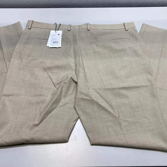 NEW THEORY Mens Suit Pant Tan Beige Size 40 Jake Slim Fit Wool Blend Melange