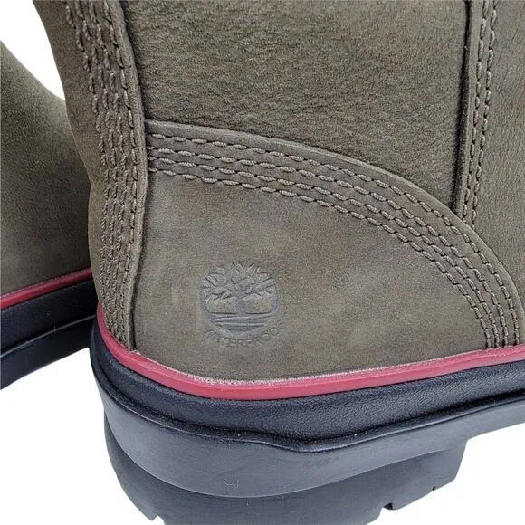 NEW Timberland Malynn waterproof Side zip leather boots olive size 5.5