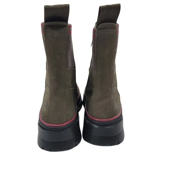 NEW Timberland Malynn waterproof Side zip leather boots olive size 5.5