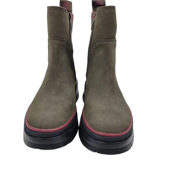 NEW Timberland Malynn waterproof Side zip leather boots olive size 5.5