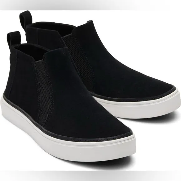 NEW TOMS Bryce High Top Black Suede Slip-On Sneaker Women’s Size 6.5