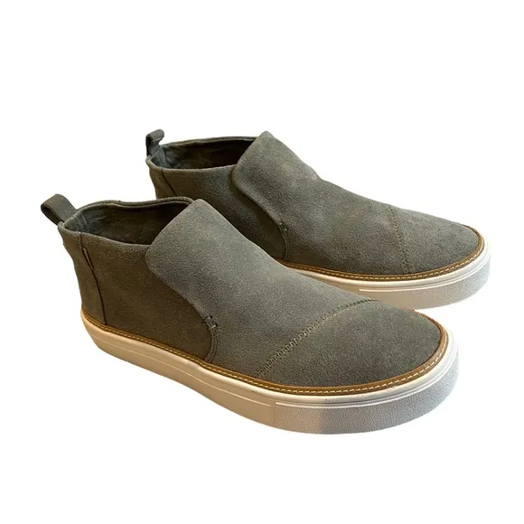 New, TOMS Suede High Top Slip On Sneakers, Sz 9