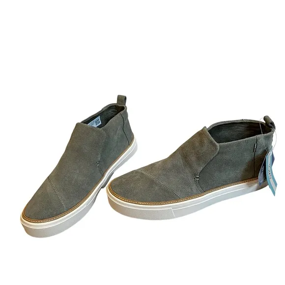 New, TOMS Suede High Top Slip On Sneakers, Sz 9