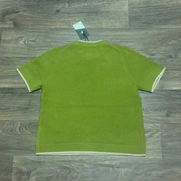 NEW Tuckernuck Olive Green Robbie Short Sleeve Sweater Wool Size Medium NWT