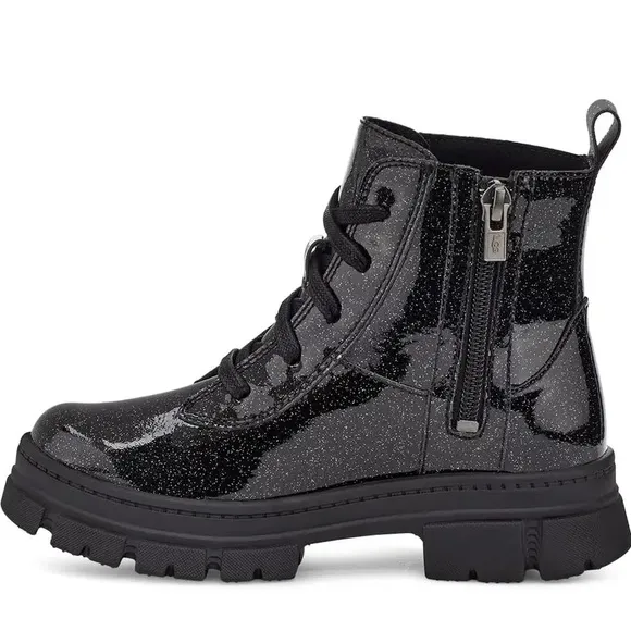 New UGG Girl's Ashton Black Glitter Boots